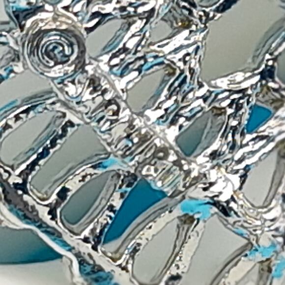 Vintage 1960s Sarah Coventry "Venetian" Round Silver Tone Filigree Brooch 2.5" - Picture 5 of 10